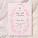 Recherche de floral petite communion invitations Rose