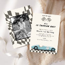 Recherche de vintage race car invitations Bleu