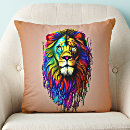 Recherche de lion coloré coussins Chat