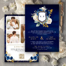 Recherche de royal blue floral mariage invitations Code qr
