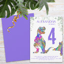 Recherche de dinosaures colorés invitations Aquarelle