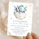 Recherche de bébé dragon invitations Bleu