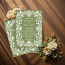 Recherche de vert sauge mariage invitations Vintage