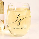Recherche de vin verres Nom monogramme