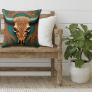 Recherche de crâne de taureau coussins Cowboy