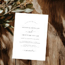 Recherche de moderne minimaliste mariage invitations Noir et blanc