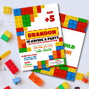 Recherche de brique invitations Colorée pour les garçons