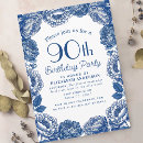 Recherche de blue floral anniversaire invitations Vintage