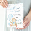 Suche nach teddy bear shower baby einladungen Blau