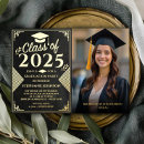 Recherche de black and gold party invitations Élégant