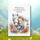 Recherche de petit cheval vœux cartes Girl