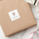 Recherche de rose rouge vintage autocollants Aquarelle florale