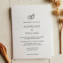Recherche de anneaux mariage invitations Noir et blanc
