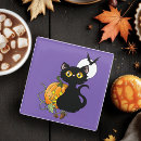 Recherche de chat halloween dessous de verres Automne