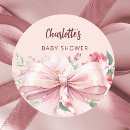 Recherche de baby shower bow autocollants Rose pâle