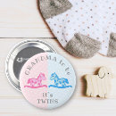 Recherche de baby shower jumeau badges Rose