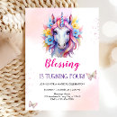 Recherche de arc en ciel floral invitations D'anniversaire de la licorne