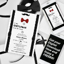 Recherche de moustache baby shower invitations Noir et blanc