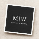 Recherche de noir et blanc serviettes Monogramme