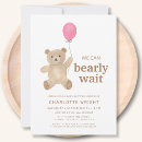 Recherche de oursons baby shower invitations Rose