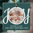 Recherche de jumeaux bébé ornements Nos premiers noël
