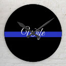 Recherche de police horloges Ligne bleue mince