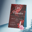 Recherche de soie rouge invitations Fête d'anniversaire élégante