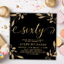 Recherche de or et noir anniversaire invitations Tendance