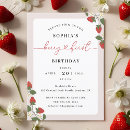 Recherche de premier moderne anniversaire invitations Fraise