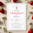 Recherche de premier moderne anniversaire invitations Fraise