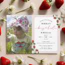 Recherche de premier filles anniversaire invitations Fraise