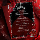 Recherche de rouge et argent invitations Quinceanera