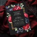 Recherche de rouge noir mariage invitations Élégant