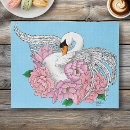 Recherche de cygne blanc puzzles Floral