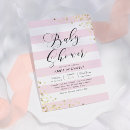 Recherche de rayures roses et blanches invitations Élégant