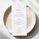 Recherche de noir et blanc mariage menus Monogramme