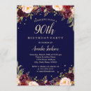 Recherche de burgundy floral anniversaire invitations Aquarelle