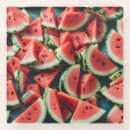 Recherche de motif tranches pasteque dessous de verres Aquarelle