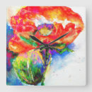 Suche nach red poppy wanduhren Abstract