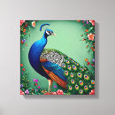 Recherche de paon impressions sur toile Bleu
