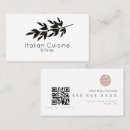 Recherche de chef italien cartes visite Nourriture italienne