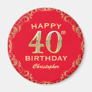 Recherche de 40 ans magnets Fête d'anniversaire