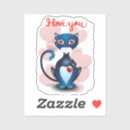 Recherche de chats romantiques autocollants Coeur