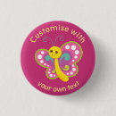 Recherche de papillon sur le rose badges Girl