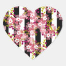 Recherche de rayures noir et blanc autocollants Fleurs roses