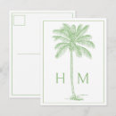Recherche de monogramme moderne cartes postales Vert