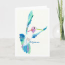 Recherche de peinture colibri vœux cartes Aquarelle