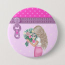 Recherche de fleurs élégantes badges Girly