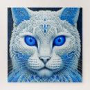 Suche nach weiße katze puzzle Blaue augen