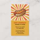 Recherche de hot dogs cartes visite Viande